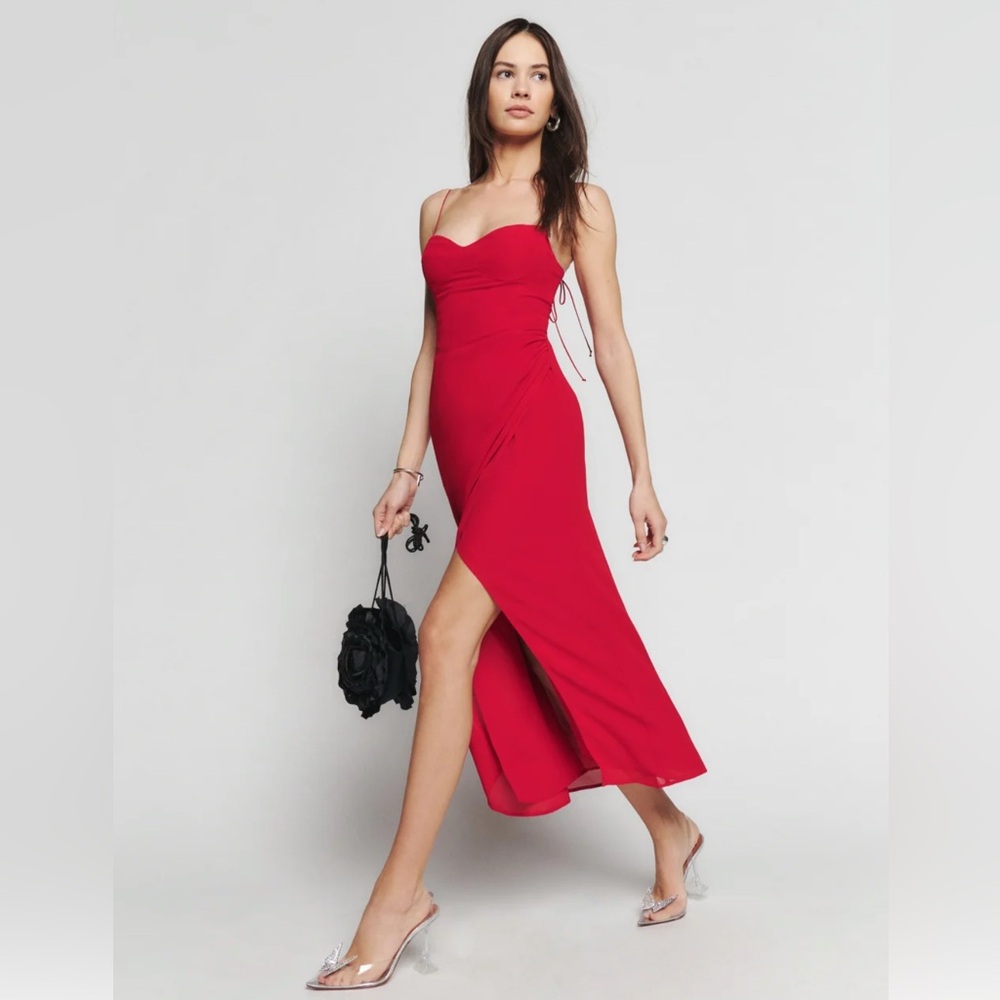 Reformation Kourtney Dress Red - Size 10